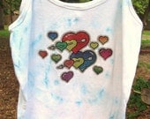Tie dye tank with glitter hearts  - XL XXL