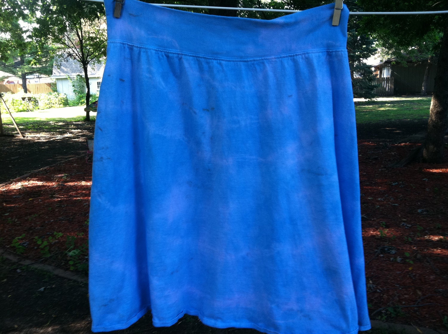 Blues  tie dye cotton knit skirt - XL