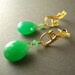 Chrysoprase Leaf Post Gold Earrings
