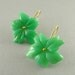 Carved Chrysoprase Flower Earrings