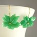 Carved Chrysoprase Flower Earrings
