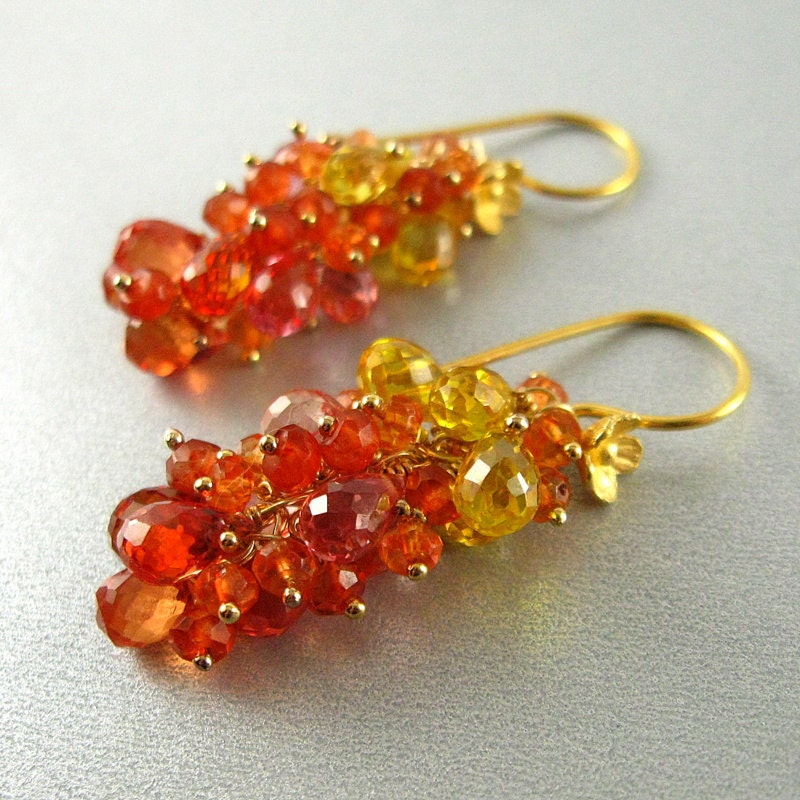 Sunshine Quartz Cluster Earrings