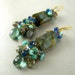 Labradorite, Amazonite and Kyanite, Chalcedony and Neon Apatite Gold Wire Wrapped Earrings