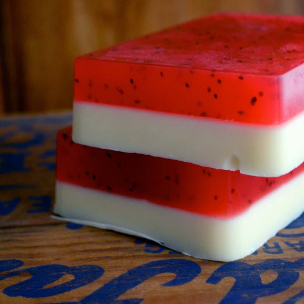 Berry Lemonade Soap with Shea Butter and Blueberry Seeds - Handmade Glycerin Soap
