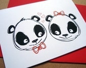 cute panda love greeting card i love you romantic gift under 5 letterhappy etsy stationery black white red poppy