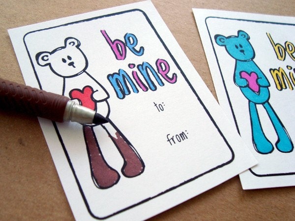 printable valentine cards . be mine teddy bear
