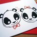 cute panda love greeting card i love you romantic gift under 5 letterhappy etsy stationery black white red