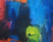 San Francisco GICLEE ART PRINT 11 x 17 abstract blue red landscape