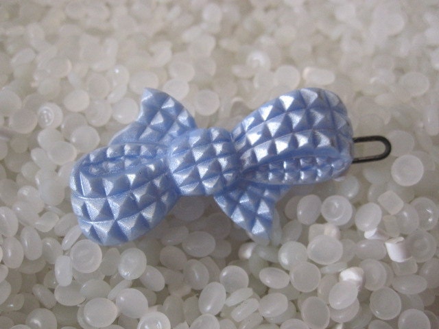 vintage hair barrette fun blue bow SALE