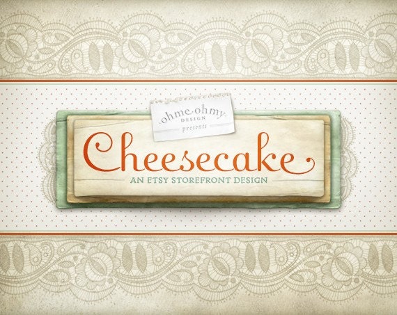 Cheesecake, a five-piece Etsy banner and storefront design package