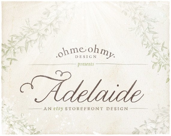 Adelaide, a five-piece Etsy banner and storefront design package