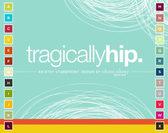 Tragically Hip,  a 5-piece Etsy banner and storefront design set