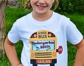 SCHOOL BUS SHIRT, Personalized Unisex, Preschool Kindergarten 1st Grade 2nd 3rd 4th Tshirt, Name