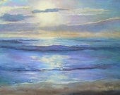 Original Oil Painting, Seascape, OOAK, 20x24", Sunrise on the Atlantic, Painting on Sale