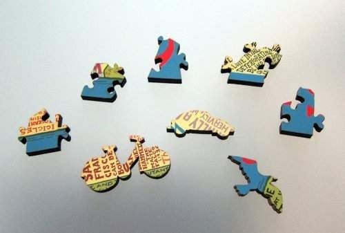The Literary Map of San Francisco Laser-Cut Wooden Jigsaw Puzzle