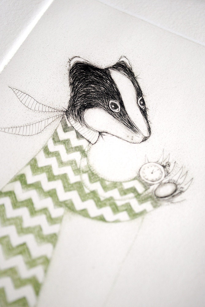 Afternoon Tea No. 12, The Badger No.2, Drypoint