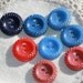 Braided Edge Design - VINTAGE buttons collection - assorted colors, same style - small - red, blues (8)