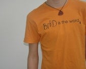 SALE SALE SALE Now 20% off  Flipped Bird kids t-shirt Orange Bird is the Word, Flippin' Be Happy Kids Size Large