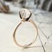 rough herkimer solitaire ring - 14K yellow gold