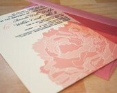 SAMPLE Lacy Peony Blossom Wedding Invitation