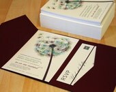 SAMPLE Blowing Dandelion Pocketfold Wedding Invitation
