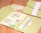 SAMPLE Pocketfold Water Lily Wedding Invitation