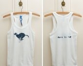 Running greyhound ladies vest top