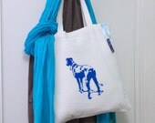 Paddling greyhound cotton tote bag