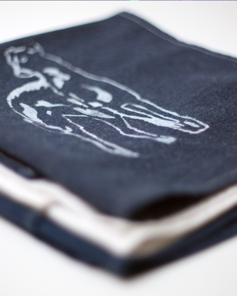 Lurcher dog tea towel