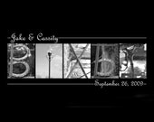 Wedding Gift,  Letter Art, Personalized  Name Frame, Alphabet Photo Letter  -8x10  Unframed