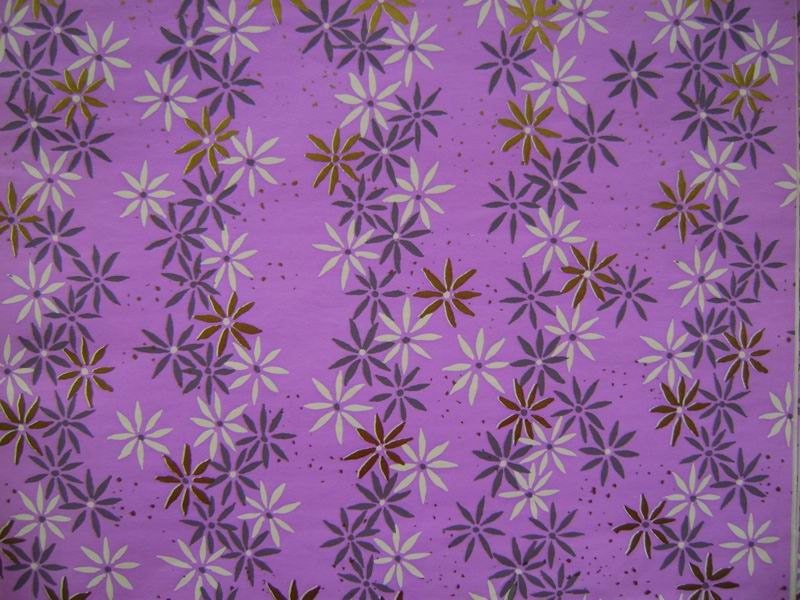 Vintage Gift Wrap 1960s All Occasion Wrapping Paper-2 Sheets-- Pretty Purple Print