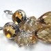 Gold Citrine Gemstone Earrings Wire Wrapped Sterling Silver Bezel Set Cluster Dangle Petite Fall Fashion