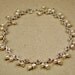 Wedding Bracelet Wire Wrapped Pearl Cluster Swarovski Bezel Set Dangle Bracelet Silver
