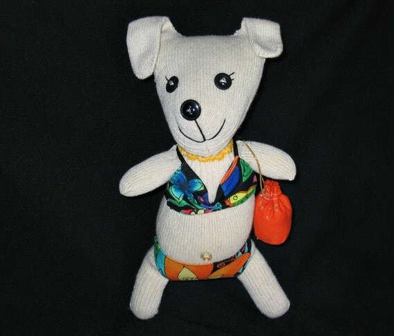 Bikini Dog stuffed plush animal toy by wishwithme on Etsy