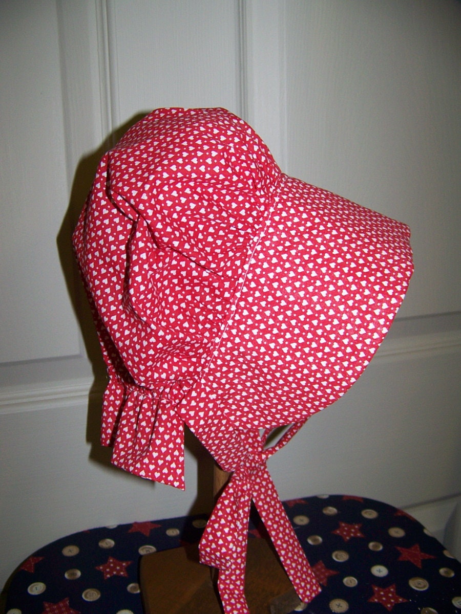 Baby Sun Bonnet prairie with soft calico fabric,childs costume