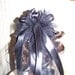 Ladies Civil War Hat Victorian,Black teardrop Brocade with Black Satin ruffle costume