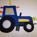 Tractor Crinkle Taggie Toy Patchwork Ford or New Holland