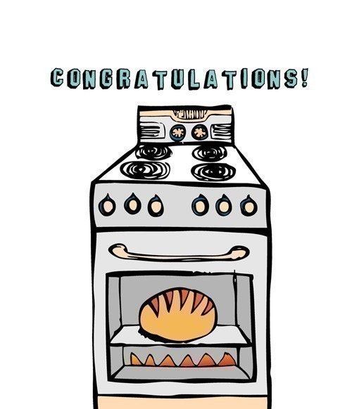 Pregnancy Card - Bun In The Oven
