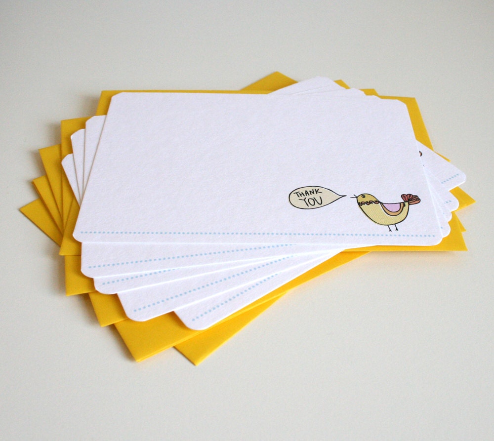Set of 20 Notecards - Thank You Birds