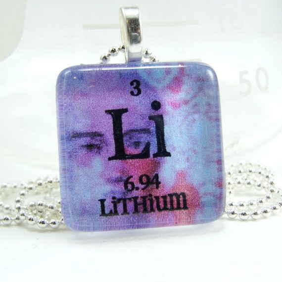 Lithium Glass Tile Periodic Table Necklace by ShopGibberish