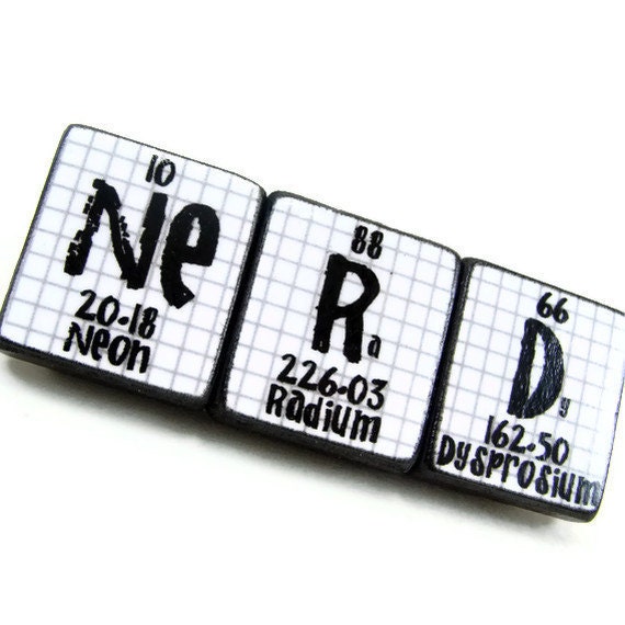 Chemistry Lab Coat Brooch Periodic Table Jewelry Personalized Handmade Men or Women -Nerd