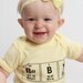 Chemistry Geeky Onesie Periodic Table Baby One Piece Unisex Clothes - Yellow with Black