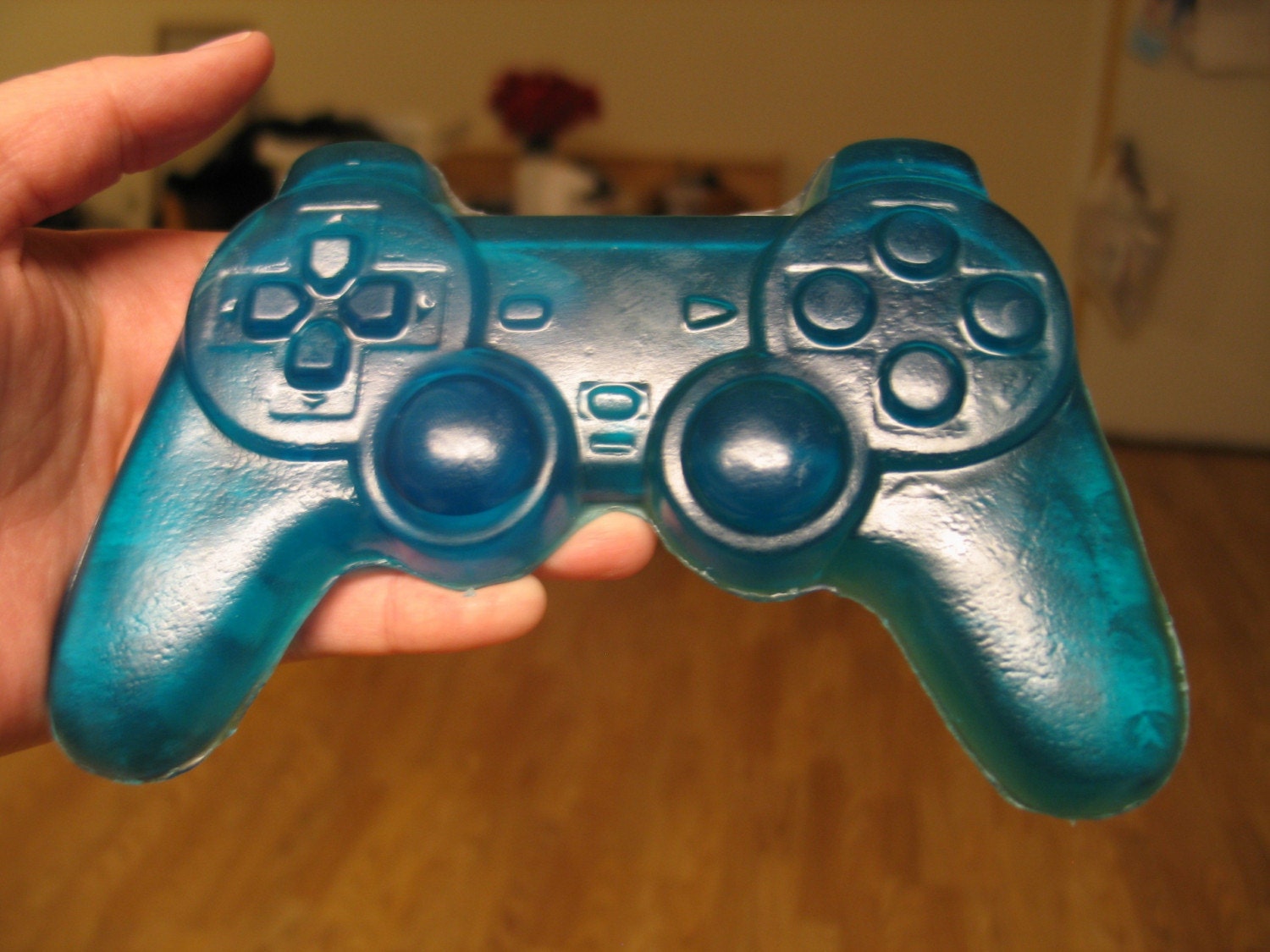Sony Playstation video game controller glycerin soap, juicy watermelon