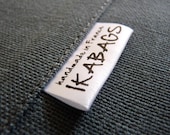 400 Custom Printed Fabric Labels SATIN Folded Care Label Black Printed on white Clothing Labels OEKO TEX certified