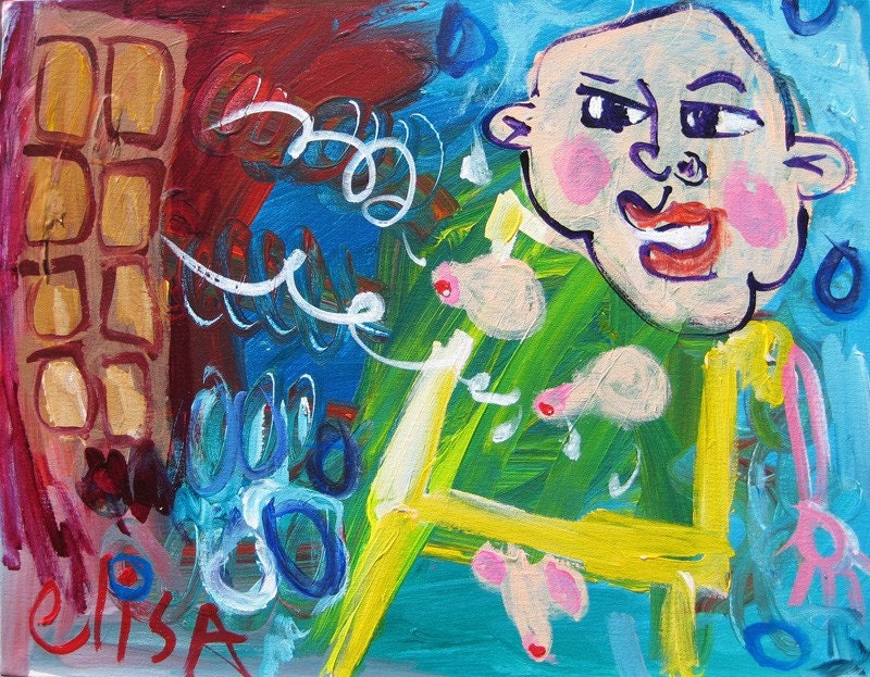Lactating Boy Outsider Art Brut Naive Primitive Elisa