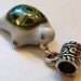 SS Wired Porcelain White Turtle on S/P Bail that fits Chamilia, Troll, and Pandora