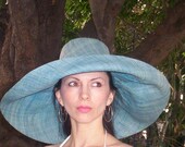 Linen Straw Wide Brim  Sun Hat