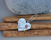 Mended Heart. Sterling Silver Heart Opal Mosaic. Large heart necklace. Opal. Broken heart. Healed broken heart. Love heart.