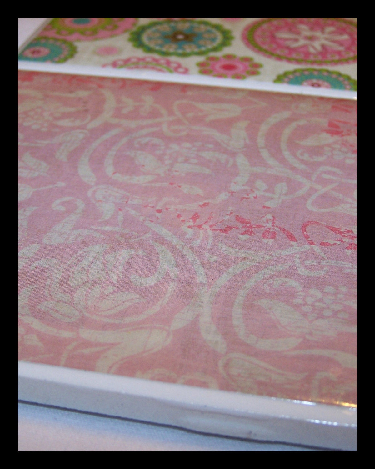 Pretty in Pink Tile Coasters - Set of Four with Felt Backing