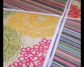 Medallions and Stripes Tile Coasters - Set of Four with Felt Backing